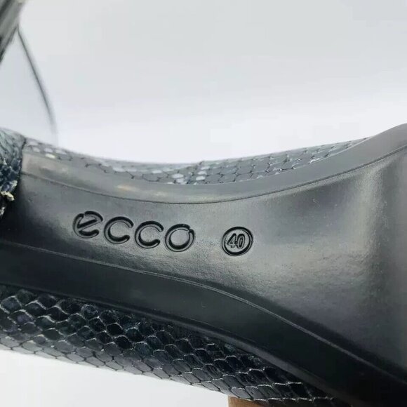 ECCO Womens Shoes Size 9 / EU40 Heels Danish Design Snake Animal Pointed Toe - Picture 10 of 11